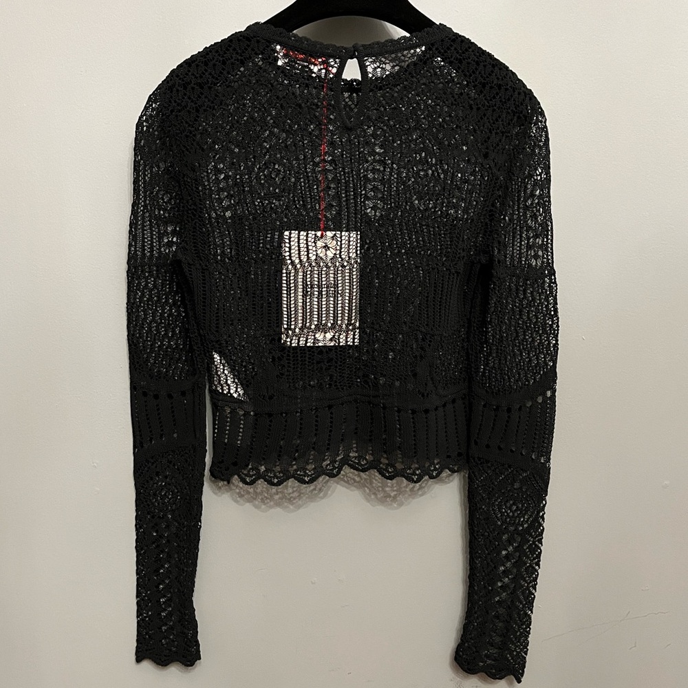 BNWT Alexander McQueen Black Patchwork Lace Top, size M - Picture 8 of 12